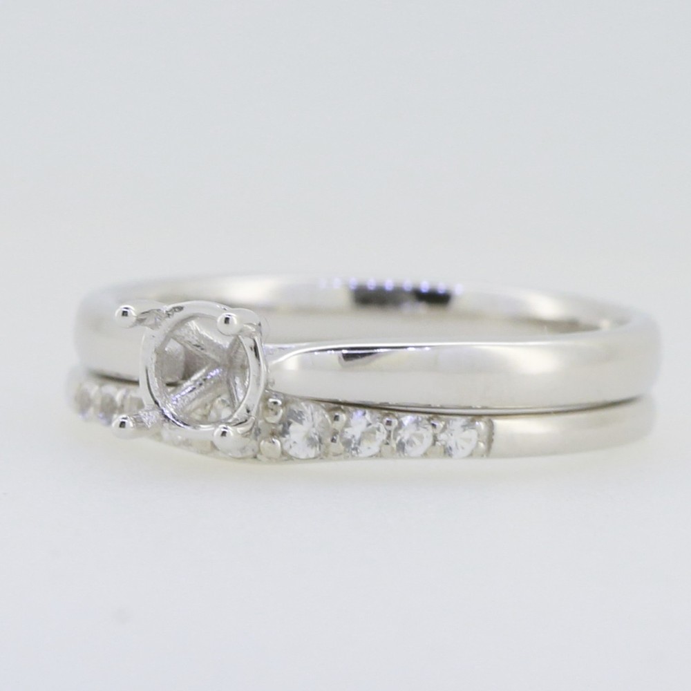 Sterling Silver Semi Mount Ring Setting Round RD 5x5mm