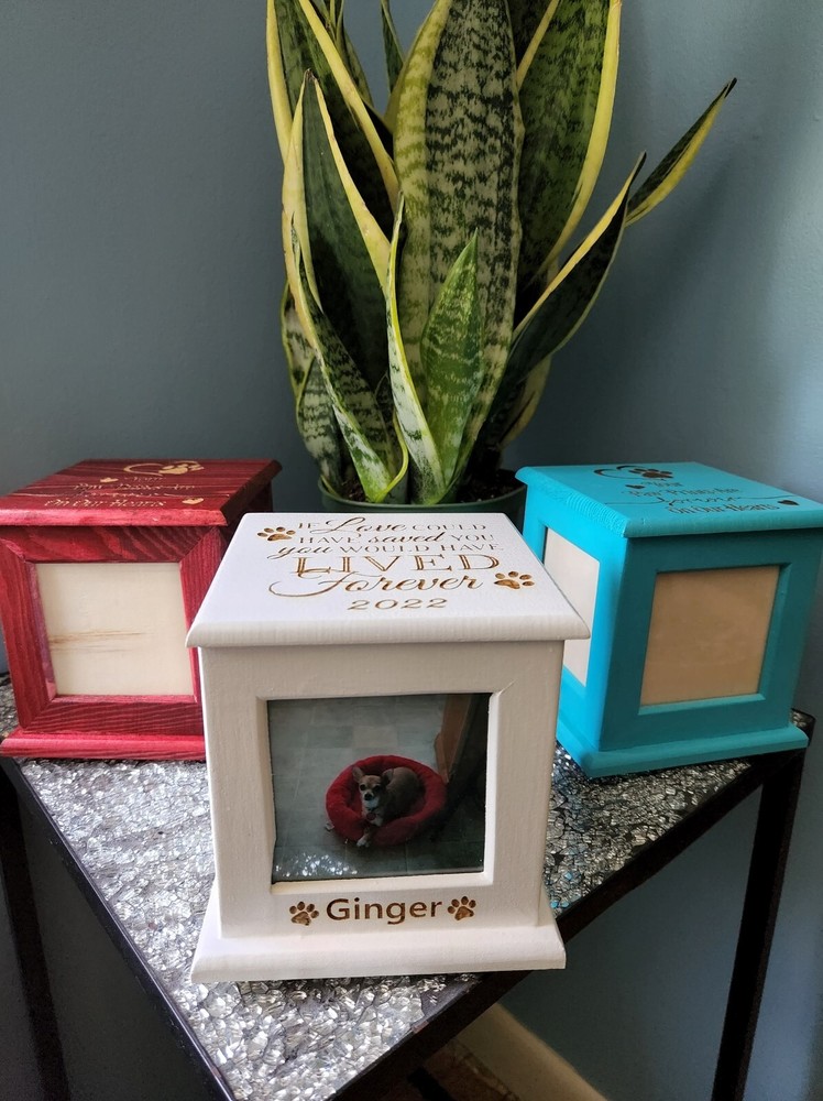 Pet Urn Memorial Cat Dog Keepsake Personalized | 3 Color Options