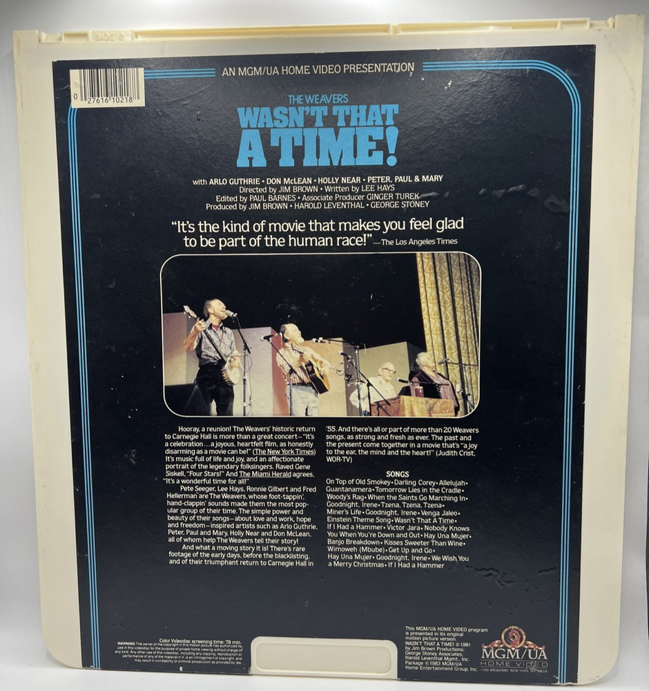 Wasn't That A Time! RCA CED Videodisc Selectavision