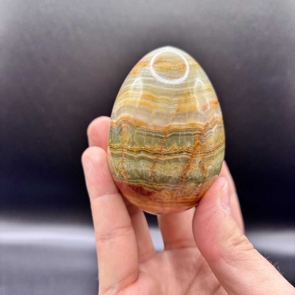 Vibrant Multi-Color Stone Sphere Egg (approx. 280 grams)