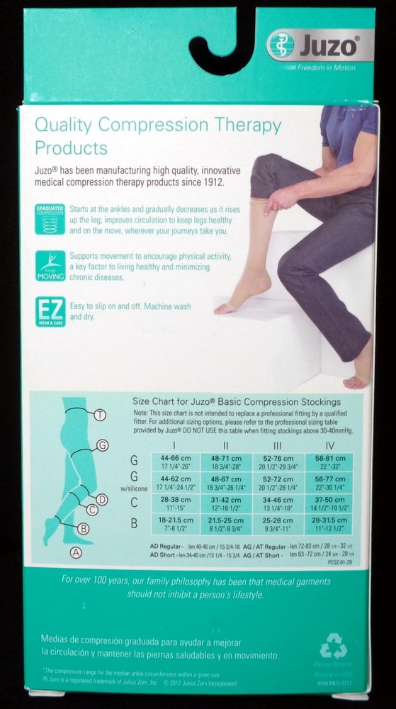 JUZO Basic Beige Compression Stockings: Model 4411, Type AT, Size I (NEW)