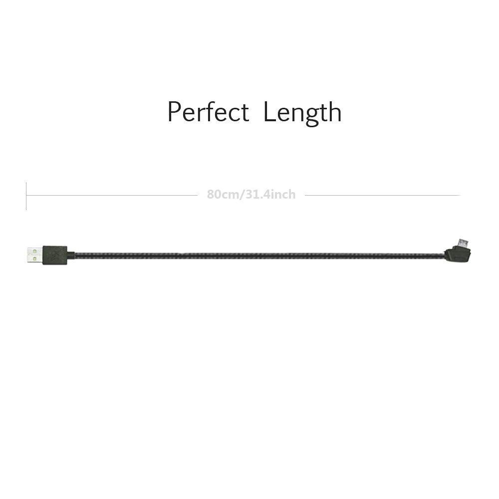 Anbee Nylon Braided Remote Controller USB Charging Cable Cord for DJI Black