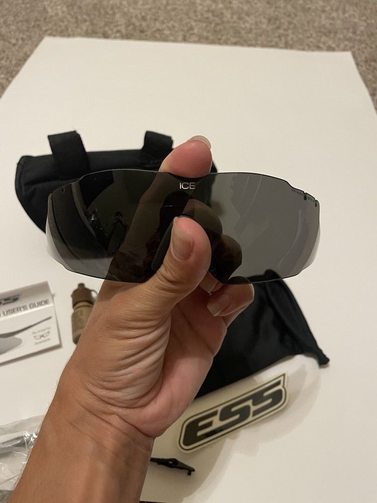 ESS ICE Ballistic Glasses,case and replacement lens.