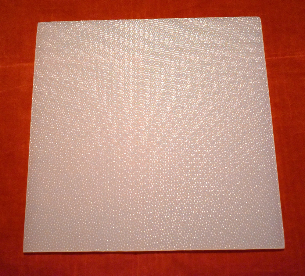 MCM OPAQUE WHITE TEXTURED GLASS LAMP REPLACEMENT PANEL 7 3/8 X 7 3/8"