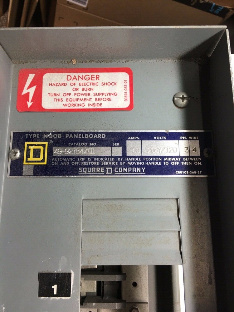 49-92784/01 Square D NQOB Panelboard Interior 100A 3 Phase