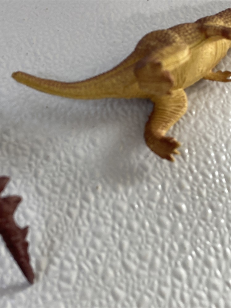 2 Approx 6” Rubber Toy Dinosaurs