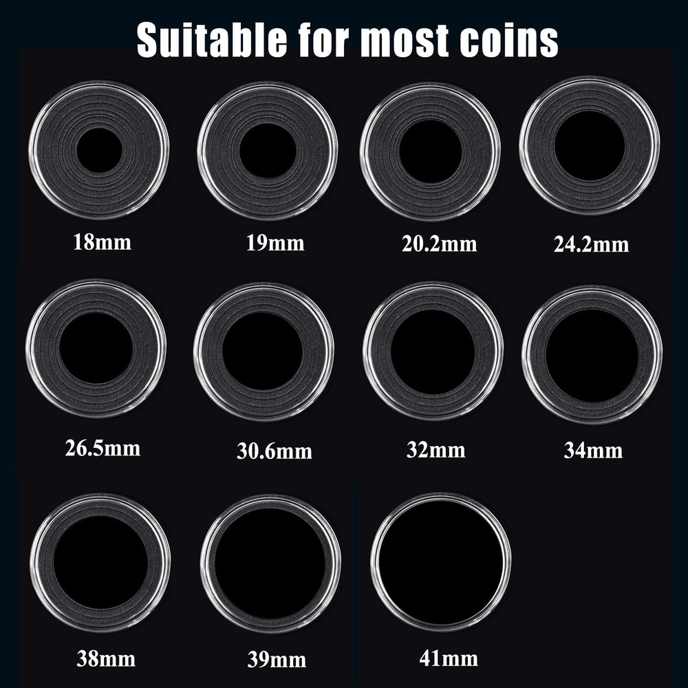 MUDOR Silver Dollar Coin Holders with 10 Size 41mm(Silver Eagle), Clear