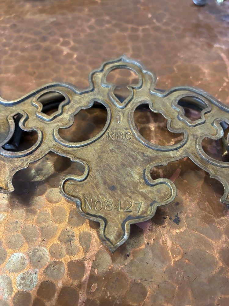 Fancy Drexel Chippendale Solid Brass Drawer Pulls Set 10 Bat Wing 4 3/4”w