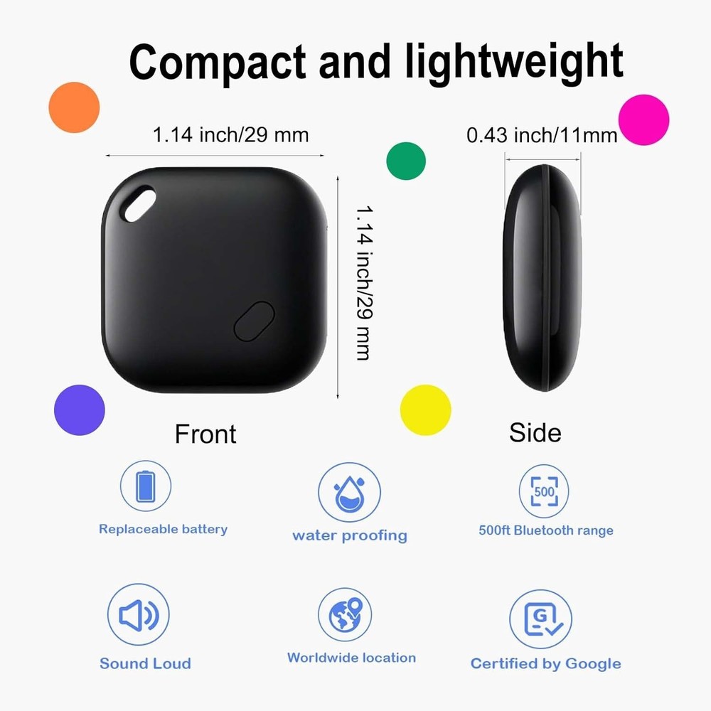 Compact Bluetooth Tracker for Android Users - Easy Setup and 10- Battery