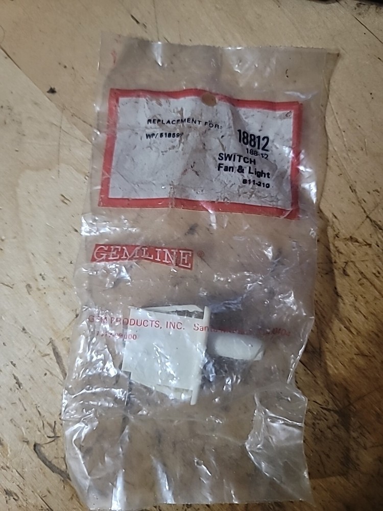 Genuine OEM Gemline Refrigerator Light Switch 18812