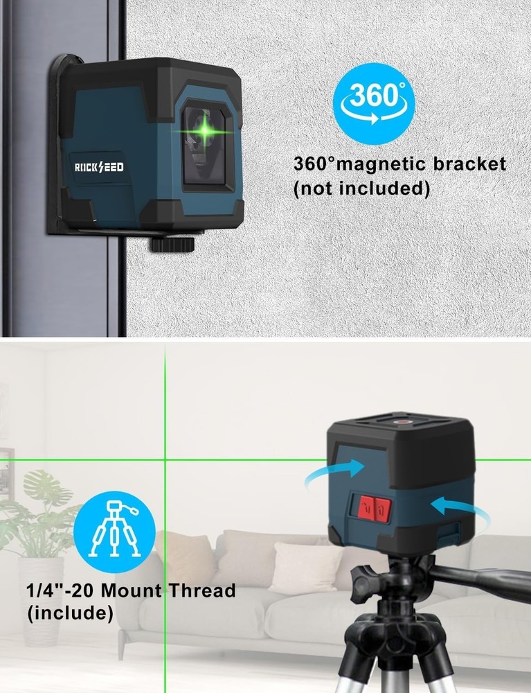Laser Level Green with Tripod and Accessories