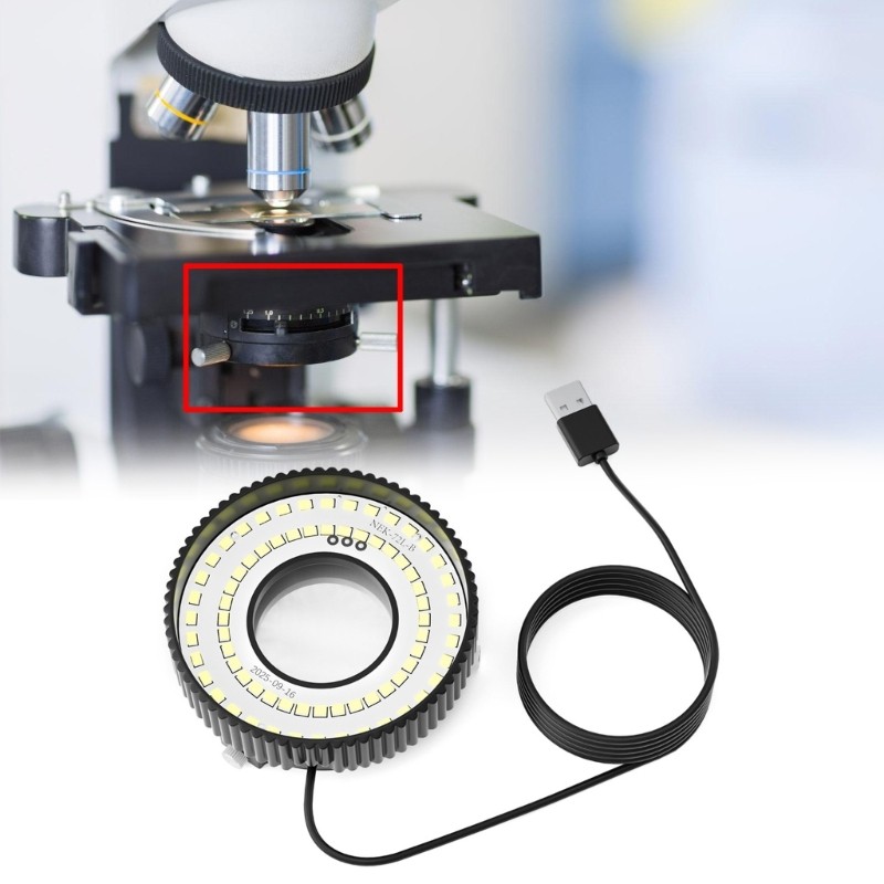 USB Powered Portable LED Rings Light With Polarizing Function For Microscope