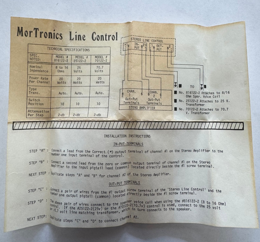 MORTRONICS MONO STEREO QUAD 70122-2