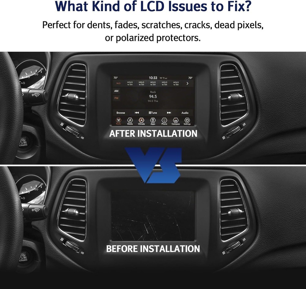 7" LCD Touch Screen w/ Frame For 2017-2020 Jeep Compass Radio Navigation Replace