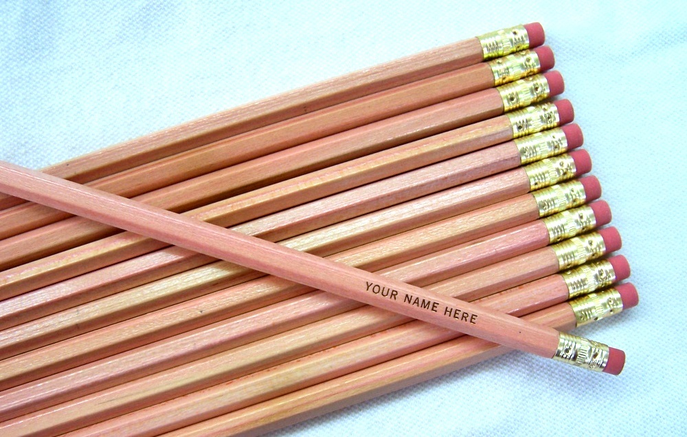 24 "Natural Finish" Hexagon Personalized Pencils