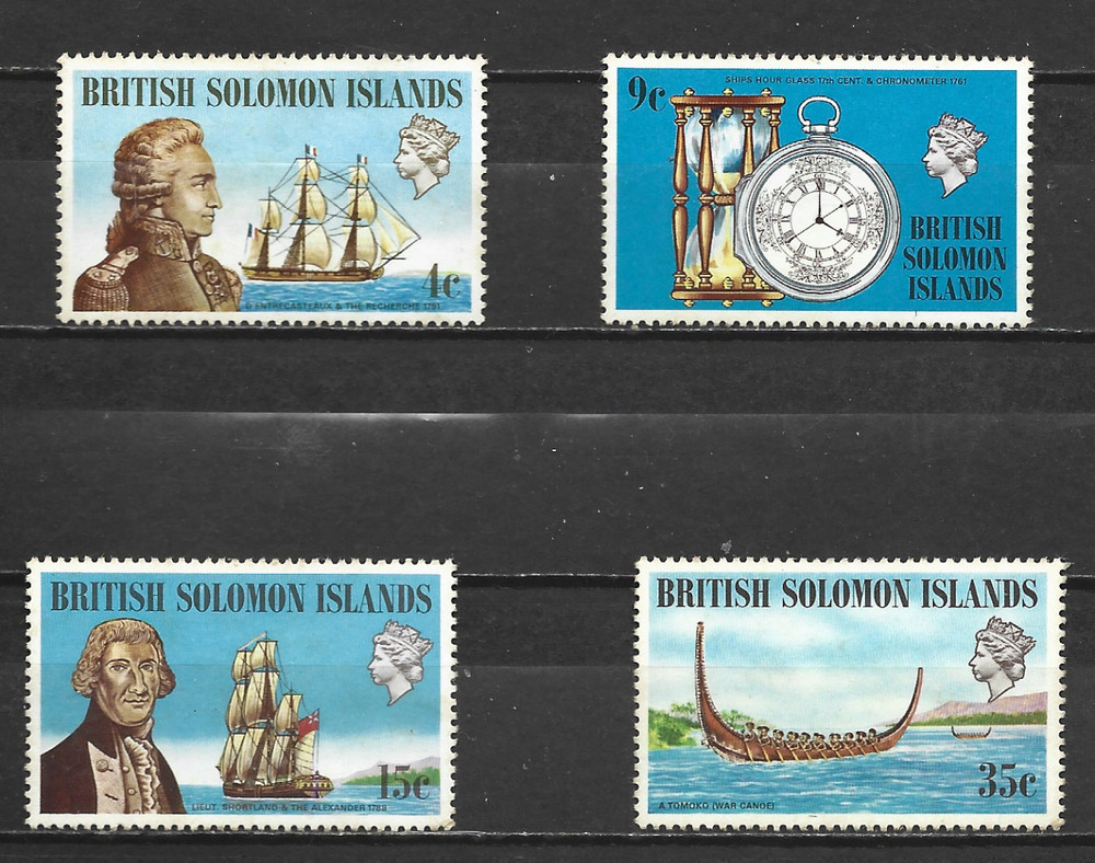 SOLOMON ISLANDS - 1973 Ships and Navigators - MINT UNHINGED SET.
