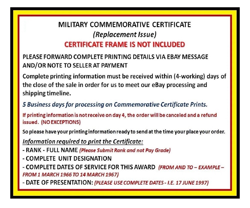 73RD INFANTRY BRIGADE ‘SEPARATE’ - CERTIFICATE OF ACHIEVEMENT (COMMEMORATIVE)
