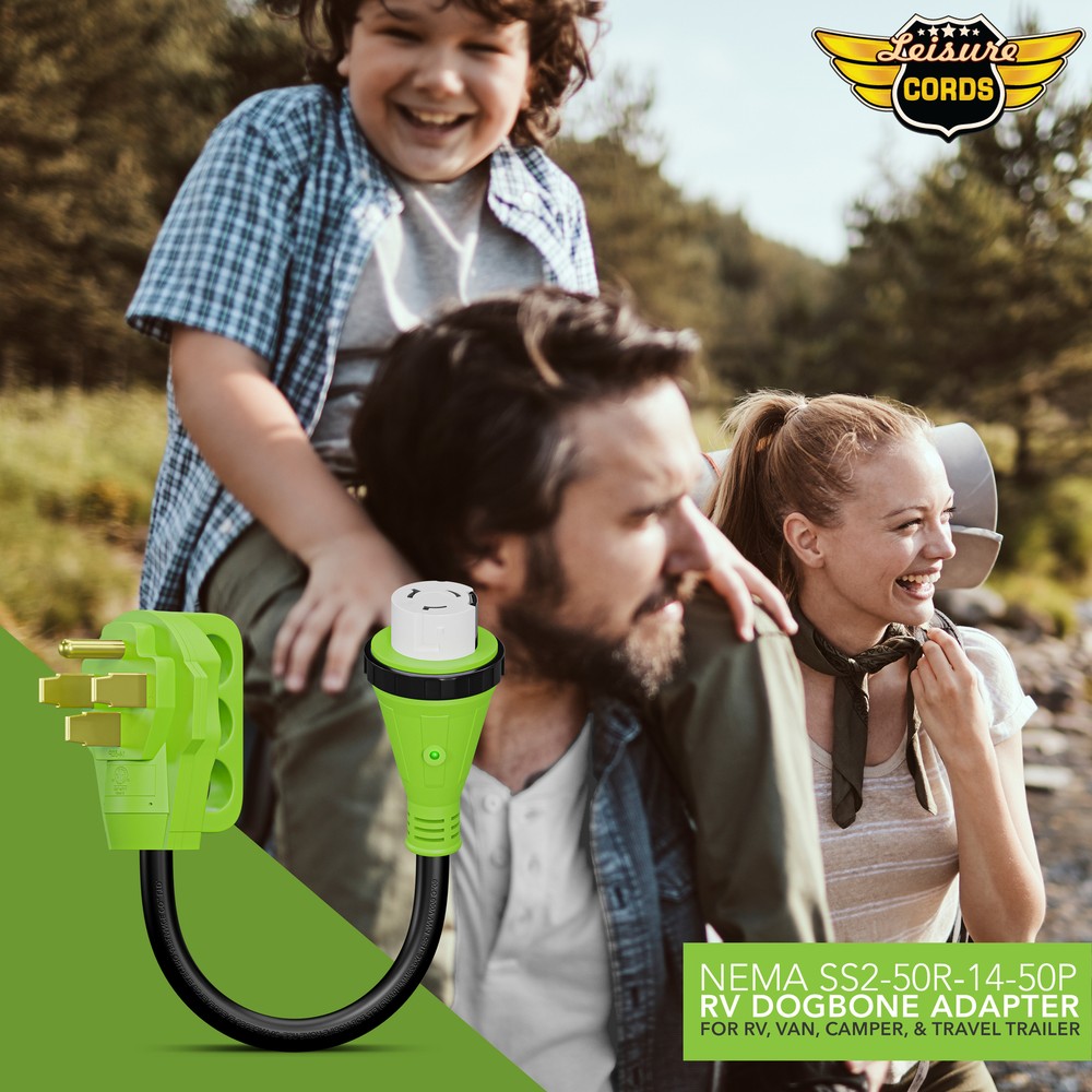 RV Power Cord Adapter 50 amp Male to 50 amp twist lock female camper detachable