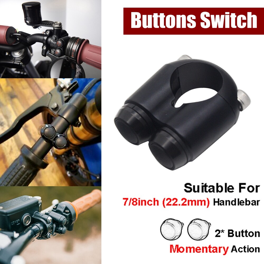 7/8" Handlebar Switch 2 Button Momentary Switch For Harley Chopper Cafe Racer
