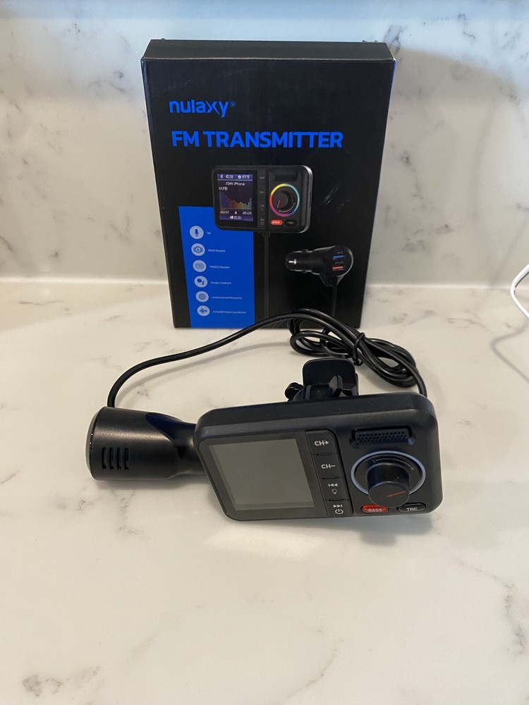 Nulaxy Bluetooth FM Transmitter for Car, Wireless Car Bluetooth Adapter V5.0 .