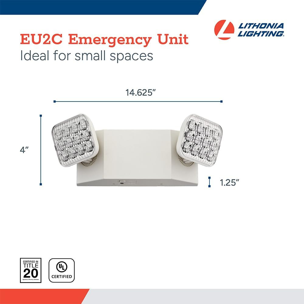 Basics LED Emergency Light, Emergency Lighting with Dual Adjustable LED Lamp Hea