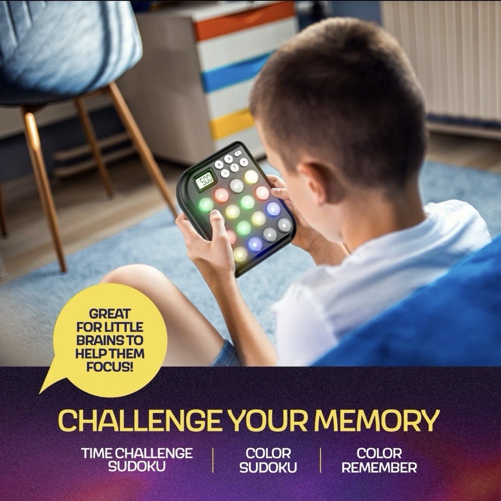 BRAINTEEZ 6 in 1 Brain Teasers & Memory Game 6 Fun Games Cool Handheld Toy