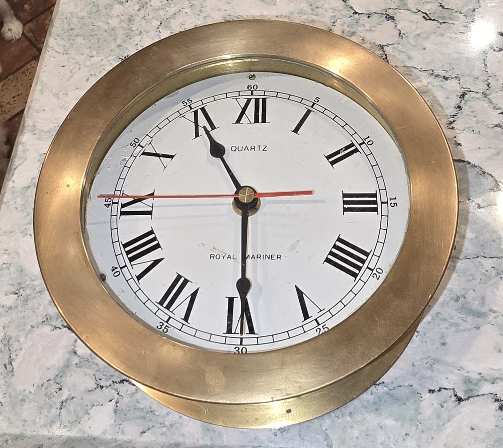 Brass Royal Mariner Quartz 7" Wall Clock