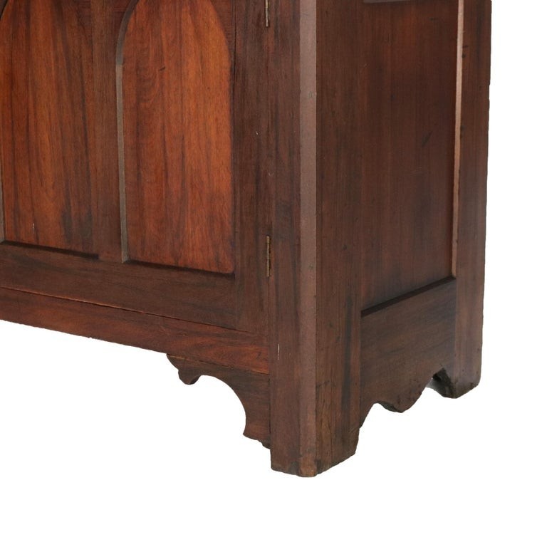 Antique Two-Piece Walnut Step Back Bookcase C1910