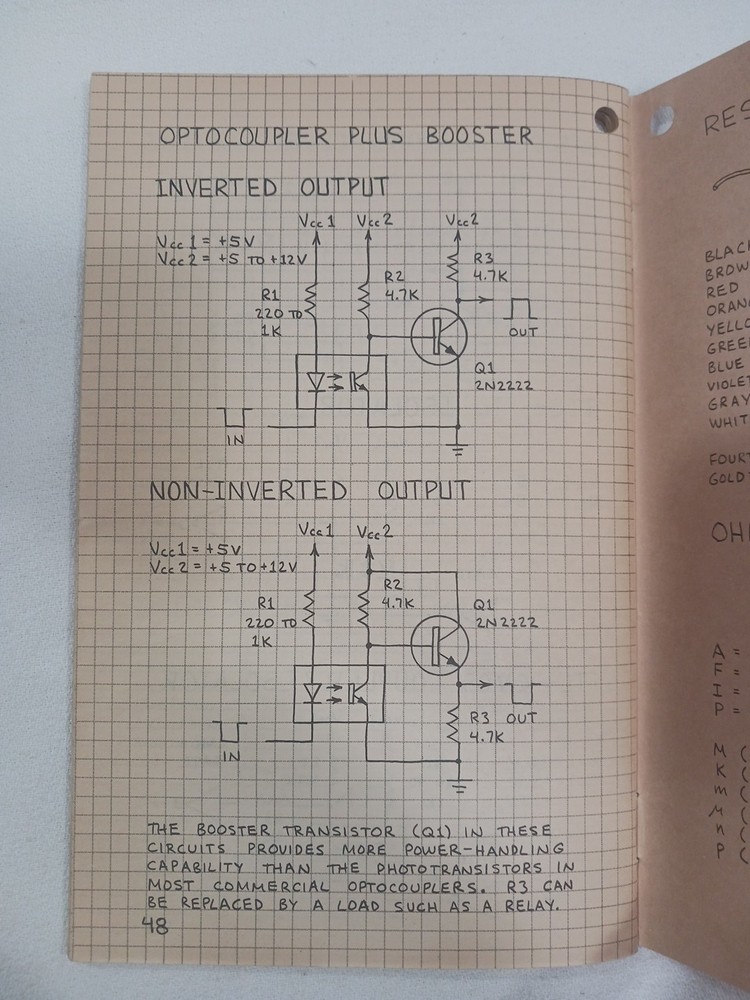 Radio Shack Engineer's Mini-Notebook Optoelectronics Circuits Forrest Mims 1st A