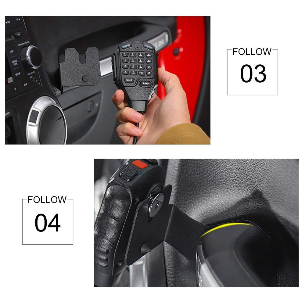 For Jeep Wrangler 2pcs CB Raido Microphone Mounting Holder Clip Grab Bar Mount