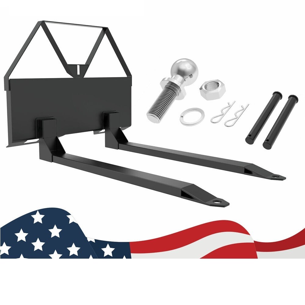 Pallet Fork 46" Skid Steer Forks Skid Steer Attachment Quick Attach Mount 2600LB