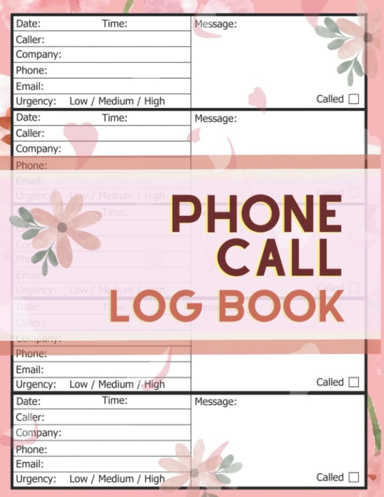 Phone Call Log Book: Telephone Message for Office