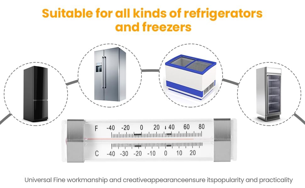 12 Pack Fridge Refrigerator Freezer Thermometer Transparent