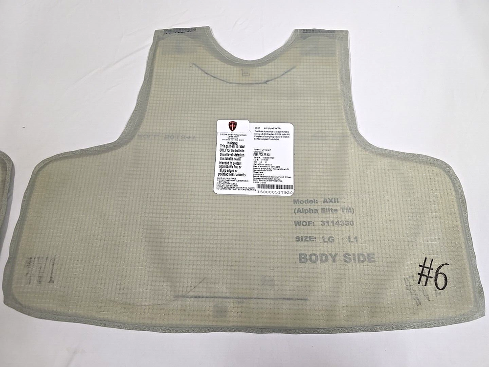 PB Alpha Elite AXII Soft Armor Inserts Large Front/Back