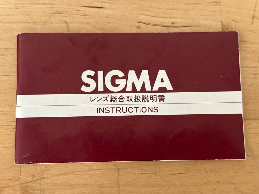 Sigma Lens Guide Instructions Booklet Manual