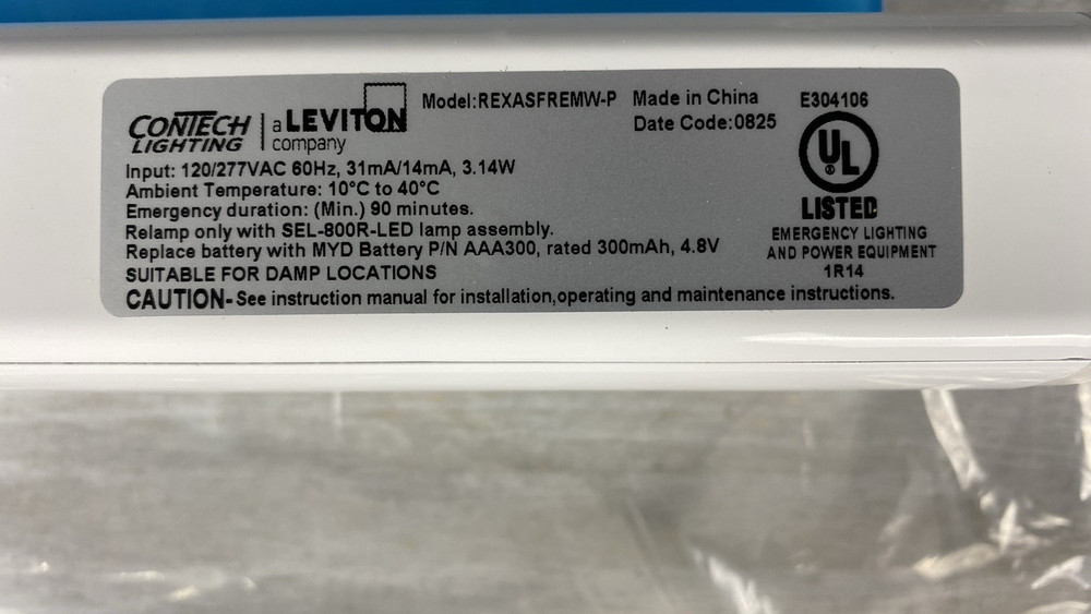 *New*CONTECH Single-face Adjustable Recessed (REXASFREM-P) Edge-Lit EXIT Sign