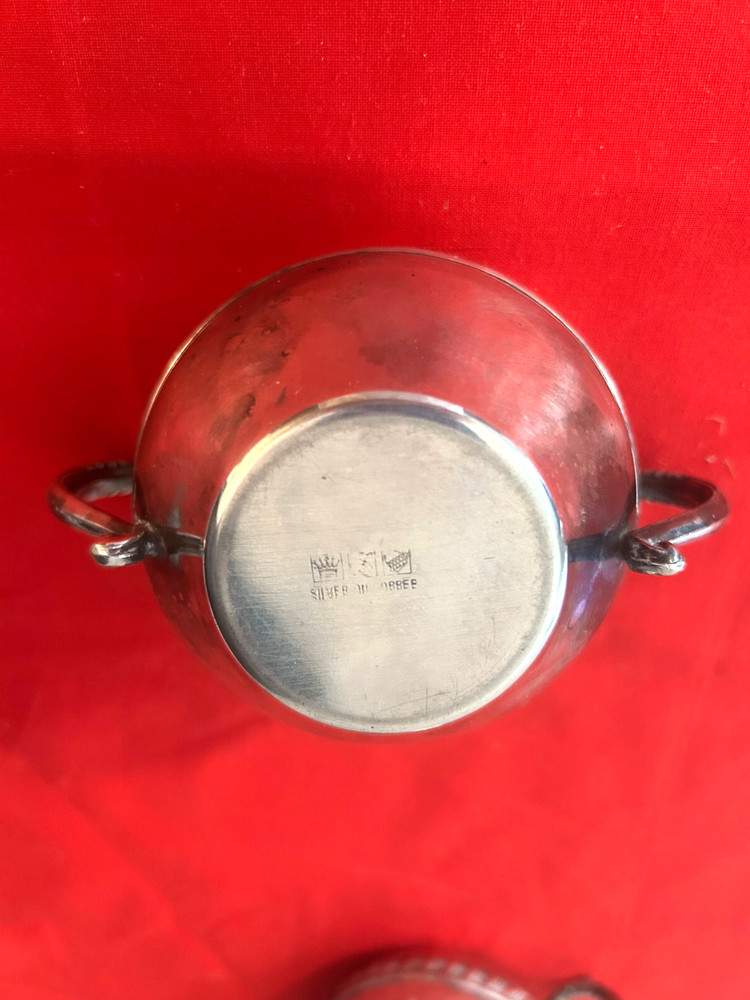 Silver Plated Copper Cream and Sugar Set CROWN MARK