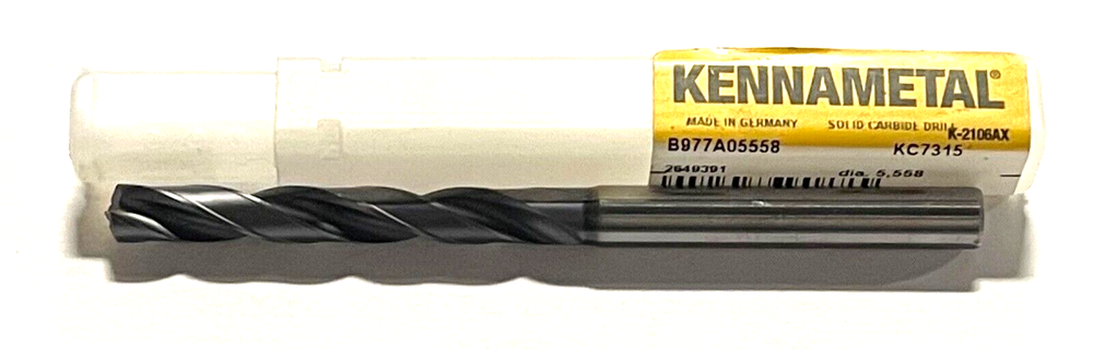 Kennametal 7/32" Solid Carbide Drill 140Â° TiAlN Coolant Thru High Performance