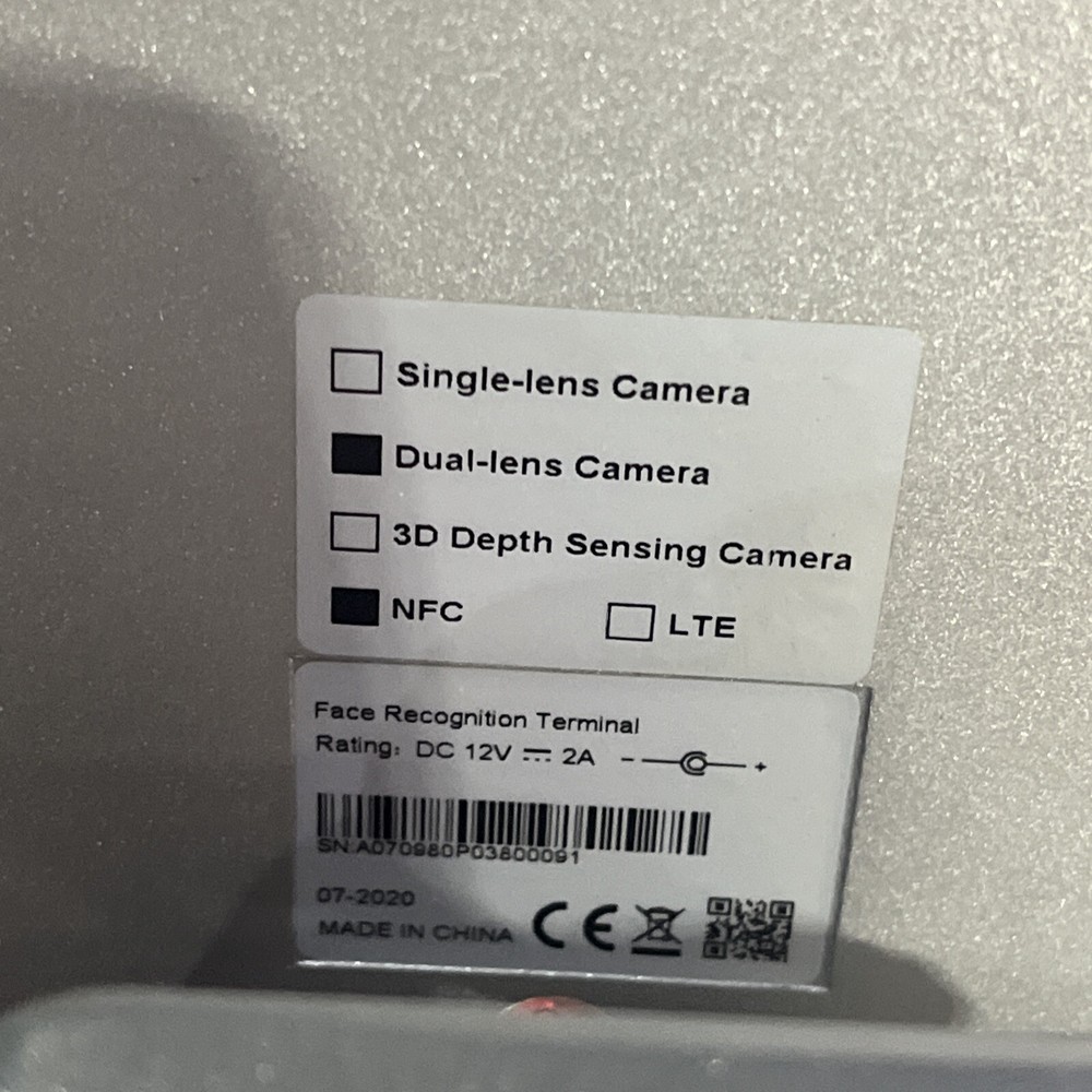 FACE RECOGNITION TEMPERATURE MEASUREMENT SYSTEM CAMERA