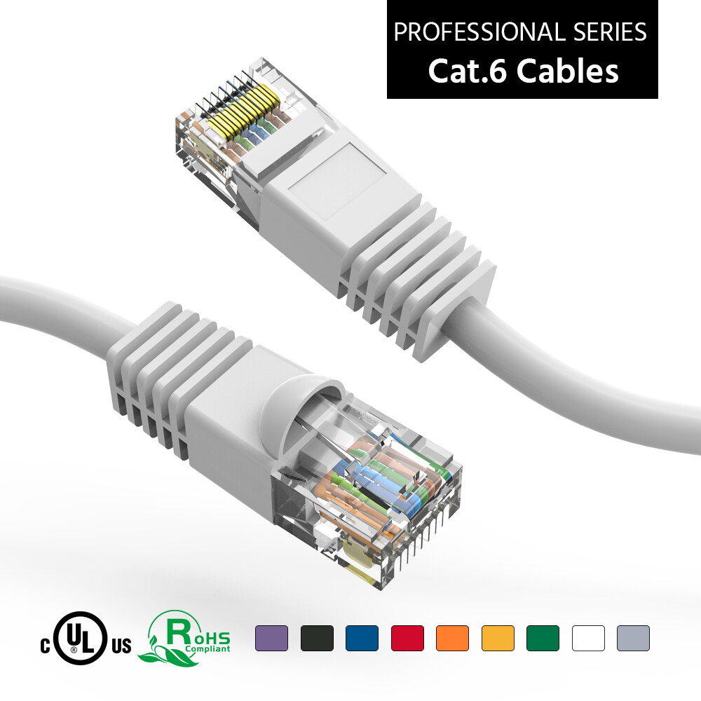 7Ft CAT6 UTP Ethernet Network Booted Cable White