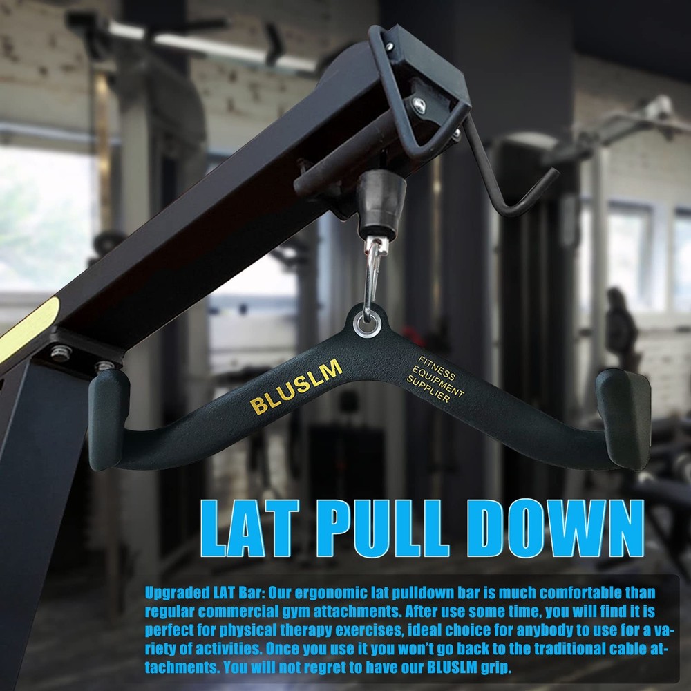 LAT Pull Down Bar for Cable Machine, LAT Pulldown Attachments T-bar V-bar Cab...