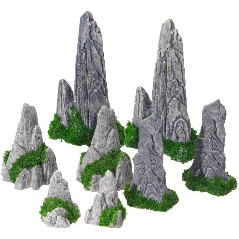 8 Small Mountain Model Features Design Set for Terrains Presentation