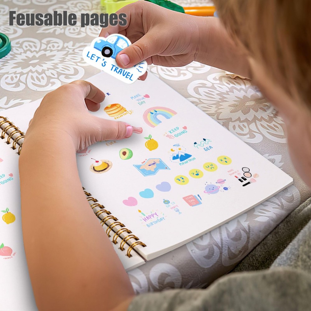Koogel Sticker Collecting Book, Reusable Medium, Multi
