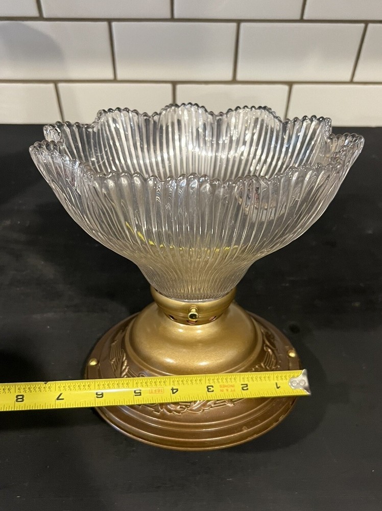 Flush Mount Fixture With Rare Shade Nice 1G