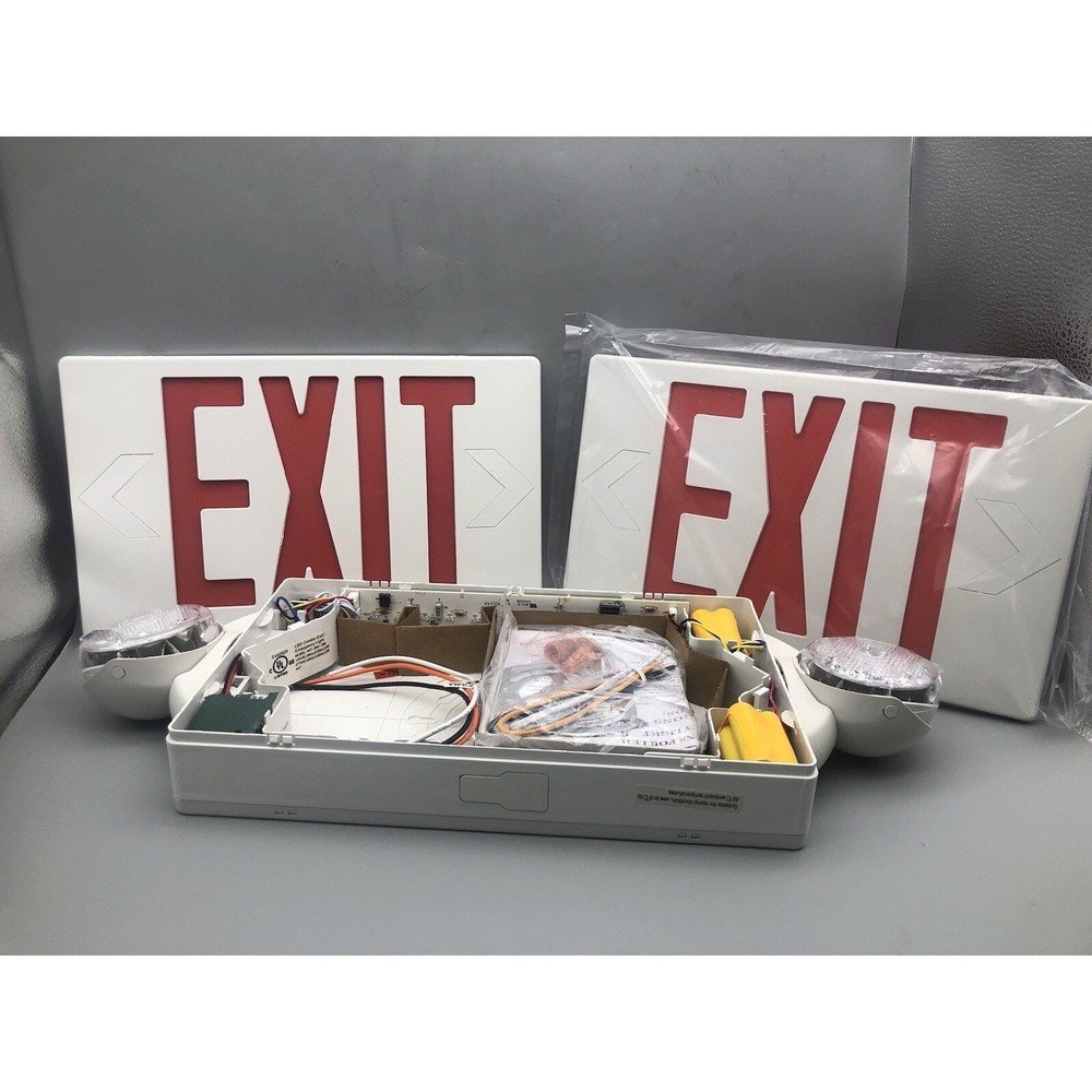 LED Exit Sign Emergency Light Compact Combo single face w/Battery Backup *READ