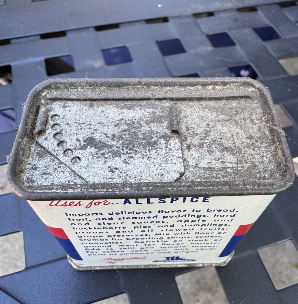 Vintage McCormick Allspice Tin Empty 1.25oz