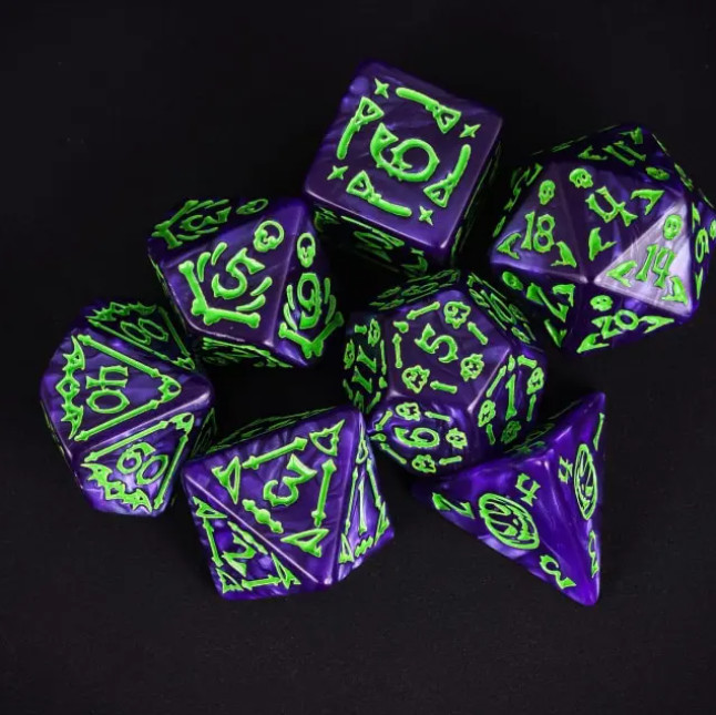 🩻⚡Frankenbones Set Poly RPG DnD Dungeons Dragons AD&D Pathfinder d20