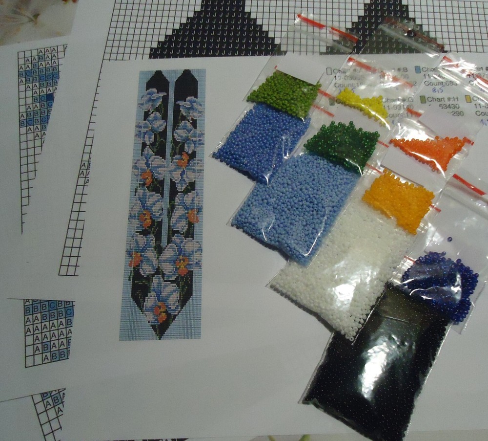 Kit for making a necklace gerdan. Beading Loom Pattern. # C11