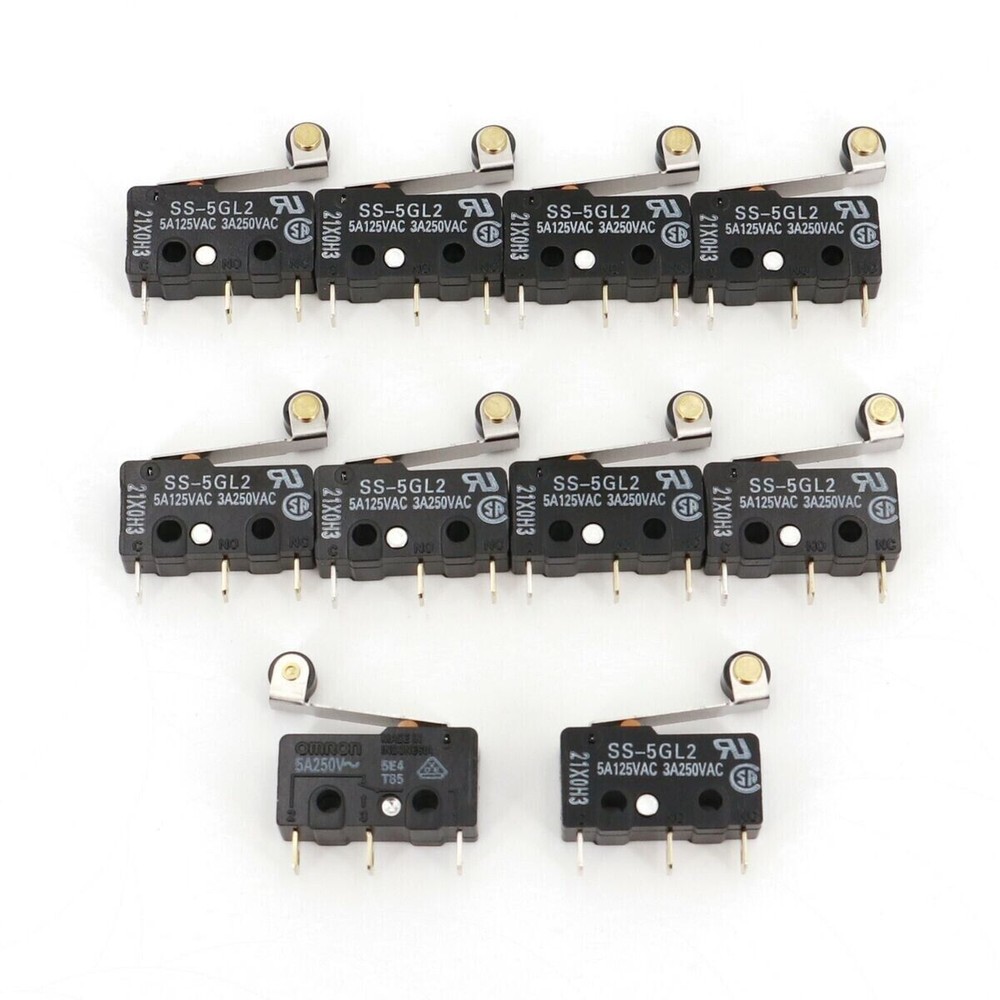 10Pcs OMRON SS-5GL2 Hinge Roller Lever SPDT 3Pin Subminiature Basic Limit Switch