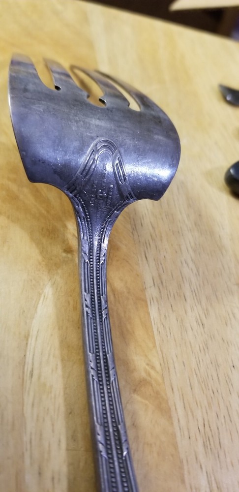 Heavy EMPIRE 1906 Antique COLD MEAT Fork Gorham Silverplate Monogram